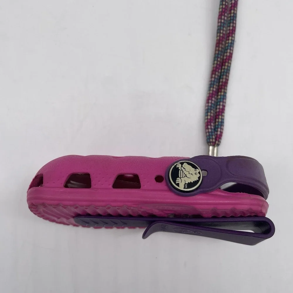 Crocs Universal O-Dial Pink‎ & Purple Cell Phone Case Storage Holder With Strap